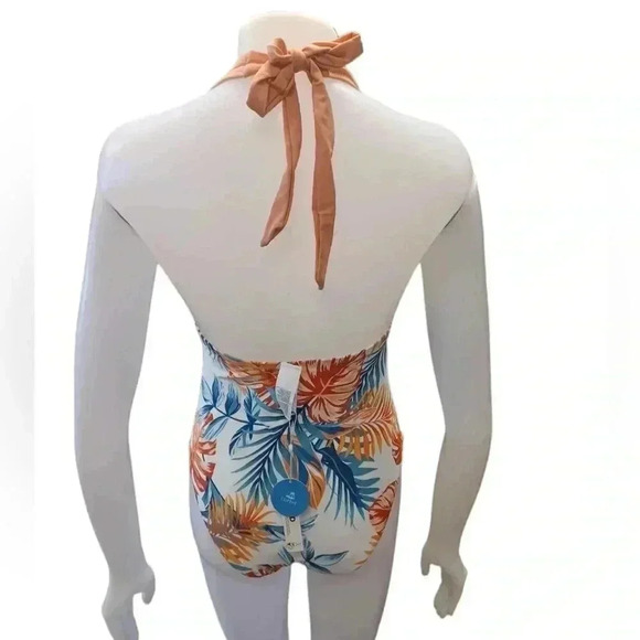 Cupshe One Piece Peach Floral  Bathing Suit Size Large - Picture 8 of 8